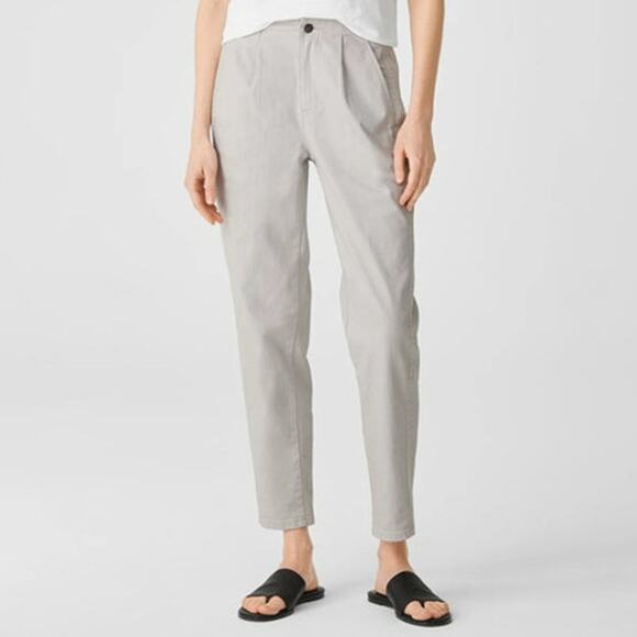 EILEEN FISHER Denim Tapered Pants Size 8P NEW Petites Organic Cotton Gray NWOT - Picture 1 of 13